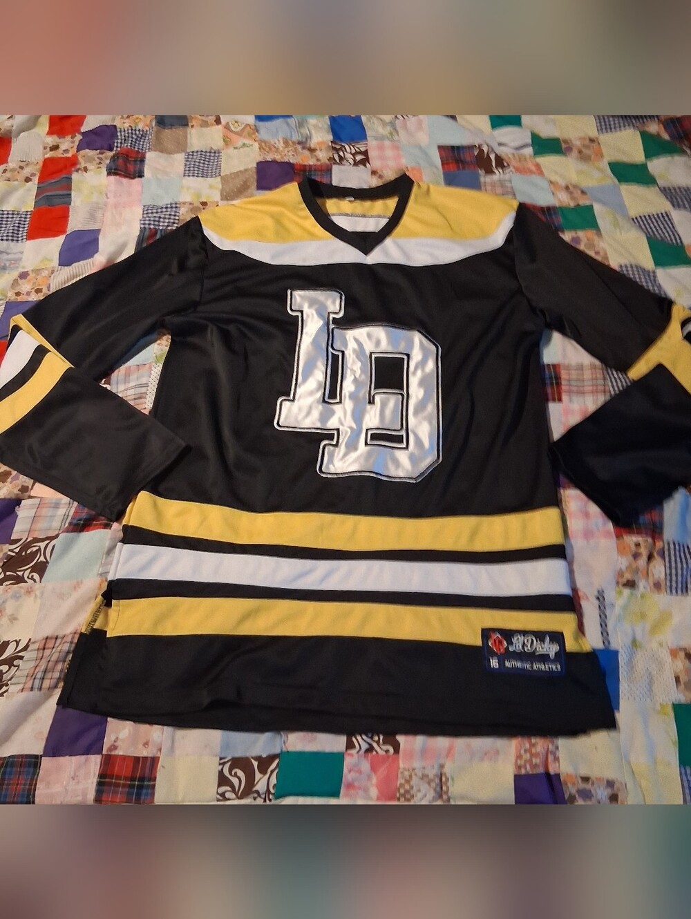 LD LiL Dicky Black & Yellow Hockey Jersey Men Sz. L